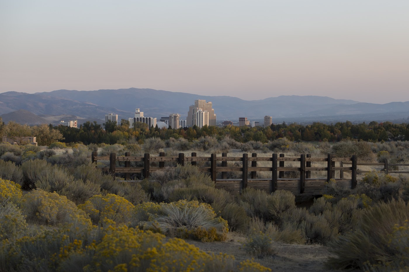 Reno skyline and its mountain setting